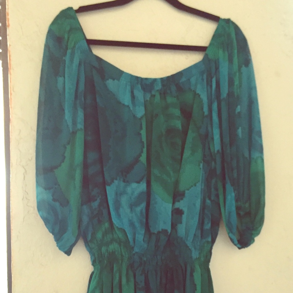 Turquoise off the shoulder dress